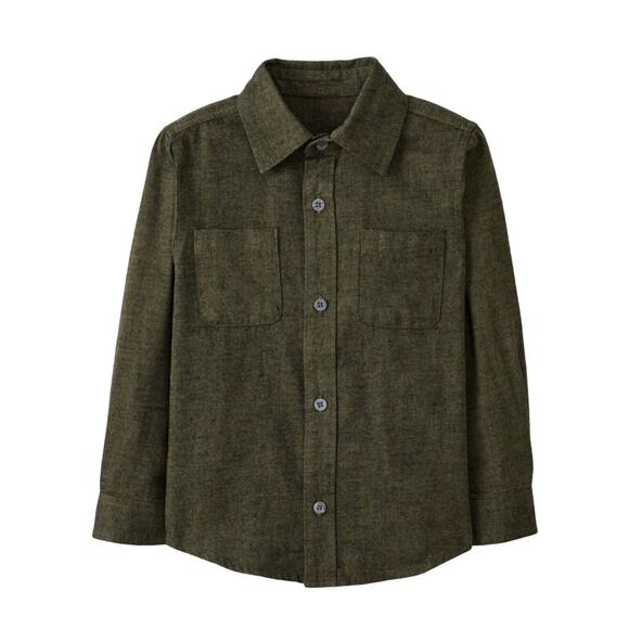 Hanna Andersson Other - Hanna Andersson Boys Button Down Shirt Green Heathered Cotton Twill Size 5 NWT